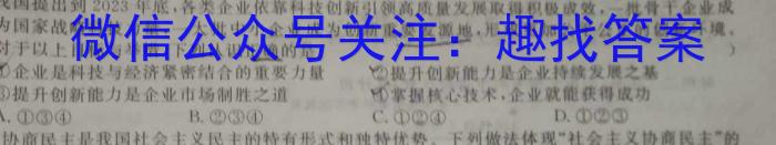 陕西省商洛市2024届高三尖子生学情诊断考试（1月）政治~