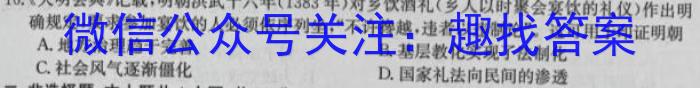 江西省九江市2024届九年级教学质量检测（一）历史