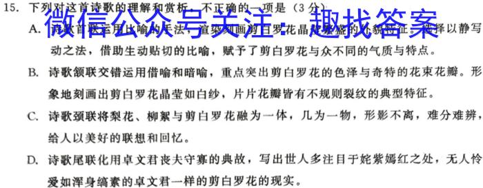 炎德英才大联考 雅礼中学2024届高三月考试卷(二)语文