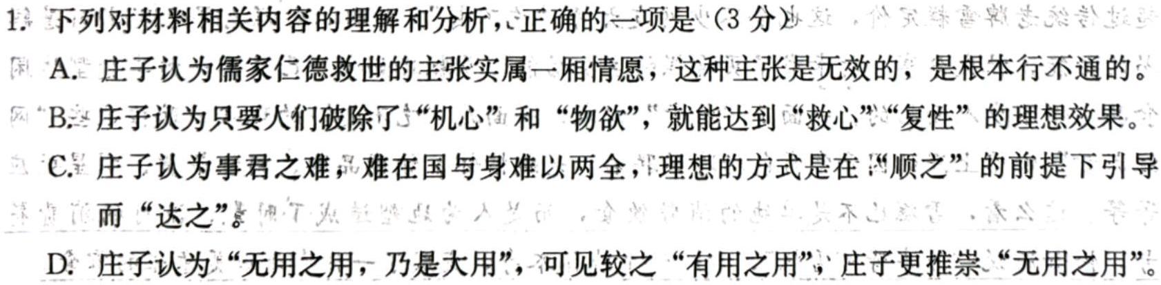 山西省2024届九年级期中考试11月联考语文试卷 答案