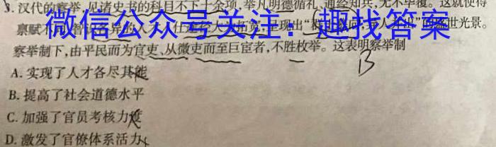 河南省洛阳市2025届高二10月联考历史