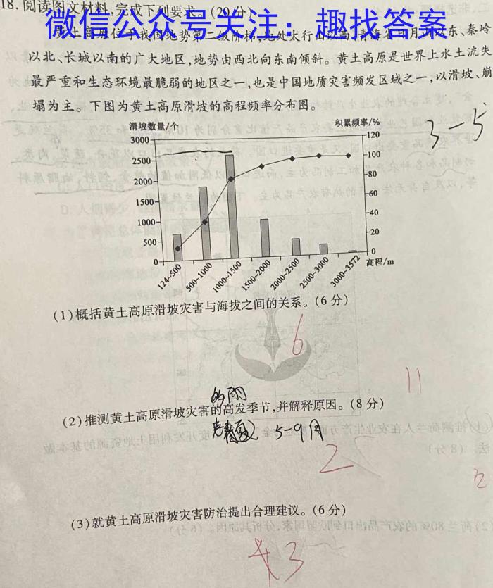 重庆乌江新高考协作体2025届高考质量调研（一）地理试卷答案