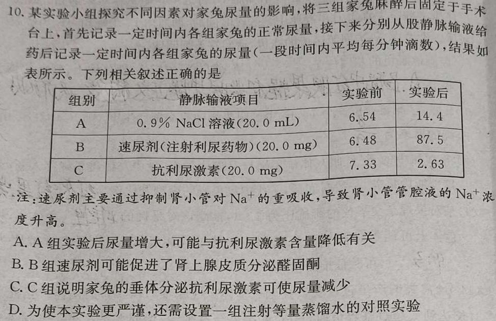 云南师大附中(云南卷)2024届民族中学高三开学考(黑白黑白黑黑白黑)生物试卷答案