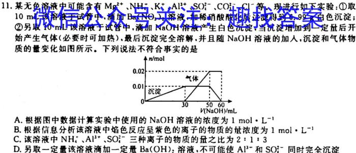 q广西省普通高中2024届高三年级跨市联合适应性训练检测卷(24-29C)化学