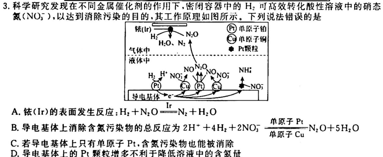 12024届高三11月大联考（新教材）化学试卷答案