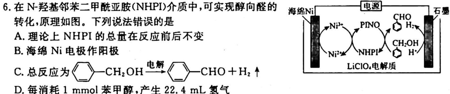 【热荐】陕西省2023~2024学年度高二期中考试质量监测(24-128B)化学