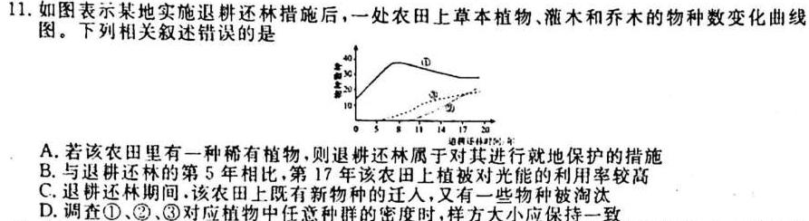 四川省大数据精准教学联盟2021级高三第一次统一监测生物学试题答案