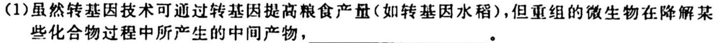 安徽省2023-2024学年高二年级上学期10月阶段检测生物学试题答案