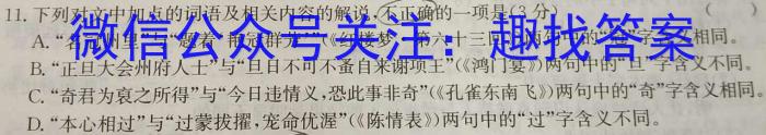辽宁省2023-2024学年上学期九年级11月学业测评/语文