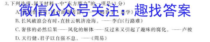 甘肃省2023-2024学年高二年级第一学期期中考试语文