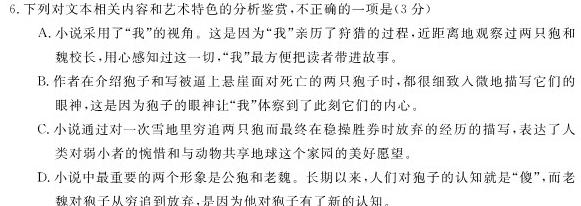 学科网2024届高三10月大联考考后强化卷(全国乙卷)语文