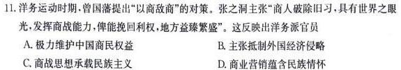 九师联盟2024届高三10月质量检测巩固卷XG历史试卷答案