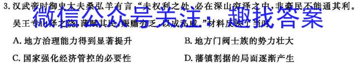 智慧上进·2024届高三总复习双向达标月考调研卷（五）历史试卷