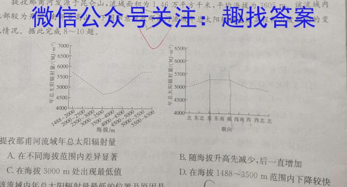 [今日更新]九师联盟 河南省中原名校联盟2024届高三上学期11月教学质量检测地理h