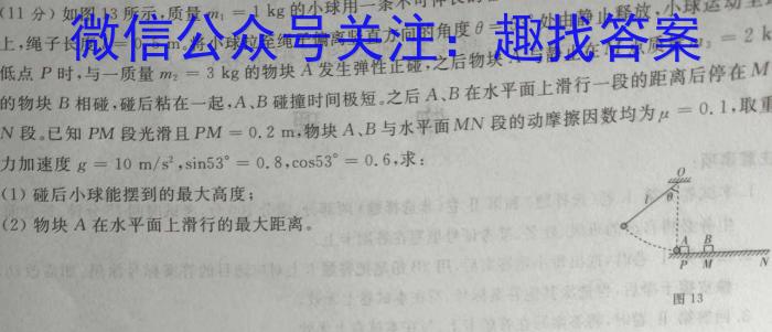 安徽省蚌埠市2024届九年级G5联动教研第一次阶段性调研(物理)