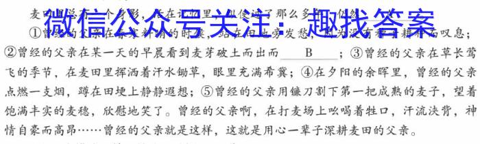 安徽省2023-2024学年高二年级上学期10月阶段检测/语文