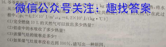 学林教育 2023~2024学年度九年级第一学期期中调研q物理