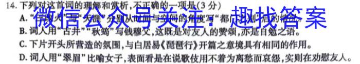 陕西省2024届高三教学质量检测(24186C)/语文