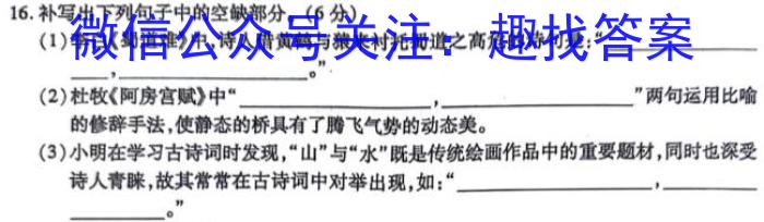 河北省2023~2024学年度第一学期九年级期中教学质量监测(24-CZ25c)/语文