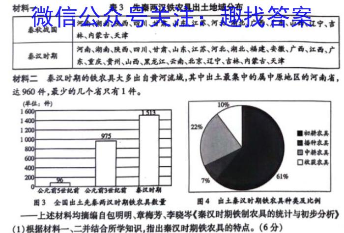 山东省2024届高三年级上学期全省12月联考历史试卷答案