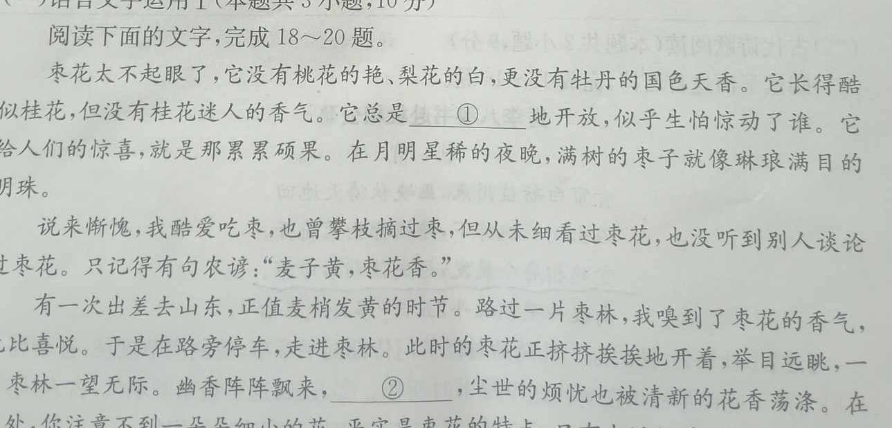 [今日更新]桂柳文化 2024届高考桂柳鸿图模拟金卷(三)语文试卷答案