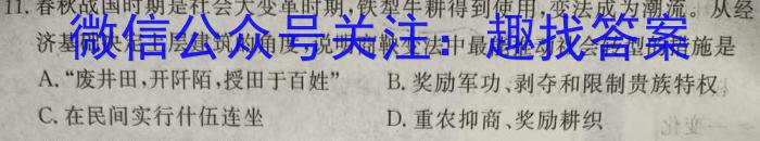 河南省2023-2024学年度七年级上学期期中综合评估【2LR】历史