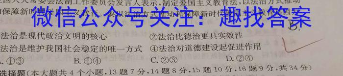 利辛高级中学2023~2024学年度第一学期高三12月教学质业检测(243391Z)政治~