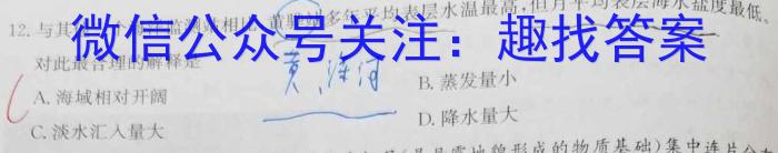 甘肃省环县一中2024-2025学年上学期高二暑期检测(5018B)地理试卷答案