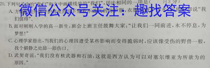 江西省宜春市2023-2024学年度九年级上第二次月考/语文