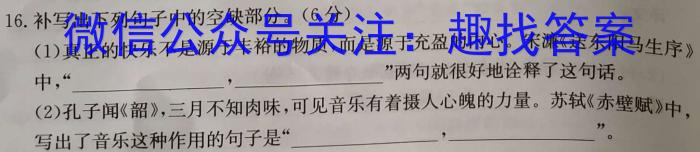 陕西省2023届九年级最新中考冲刺卷(实心方框横线)语文