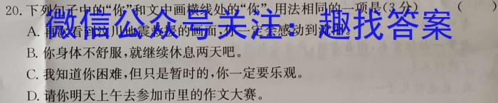 百师联盟 2024届高三一轮复习联考 新教材(五)5/语文