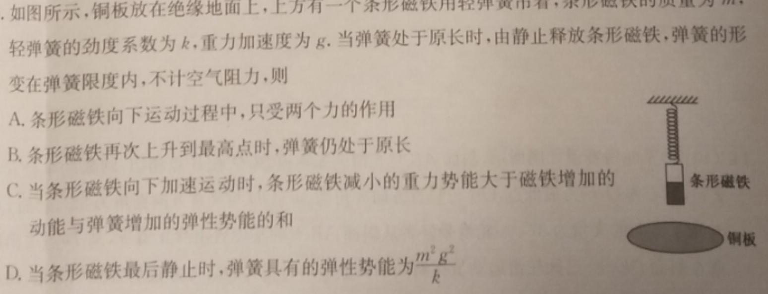 [今日更新]浙江省L16联盟2024年高三返校适应性测试.物理试卷答案