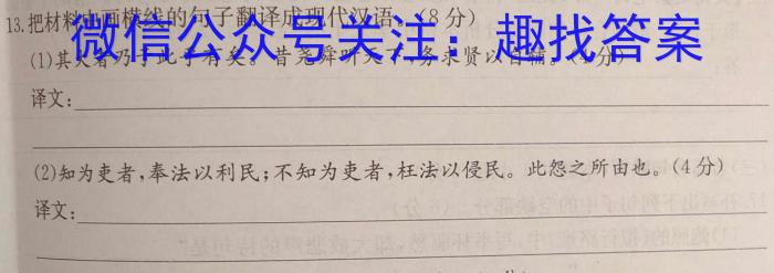 云南省昭通市乐居镇中学2024年春季学期高一年级4月考试LJ语文