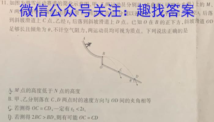 文博志鸿·河南省2023-2024学年九年级第一学期学情分析二Bf物理