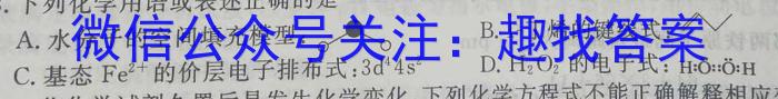 j☆河北省2023-2024学年九年级第三次学情评估化学试卷答案