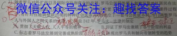 2024年普通高等学校全国统一模拟招生考试 金科·新未来12月联考历史试卷答案