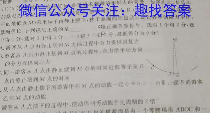 2024年河南省实验中学第二次学情调研物理试题答案