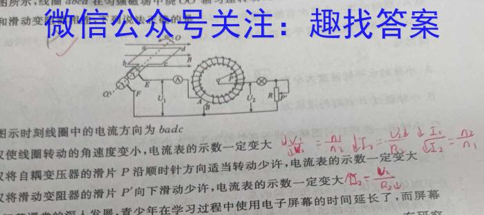 陕西省2024年初中学业水平考试冲刺(一)1物理试题答案