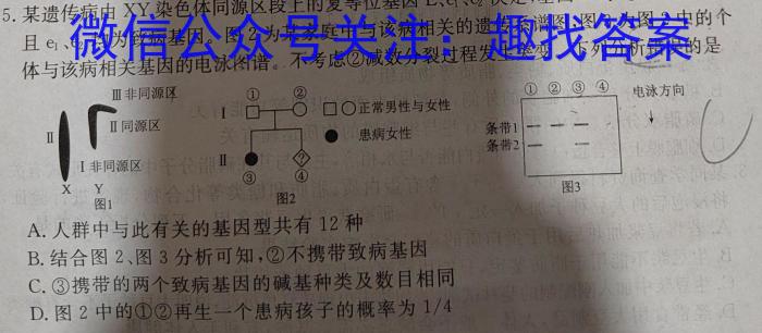 资阳市高中2021级高考适应性考试(462C)生物学试题答案