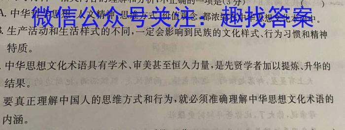 衡水金卷先享题信息卷 2024年普通高等学校招生全国统一考试模拟试题(四)语文