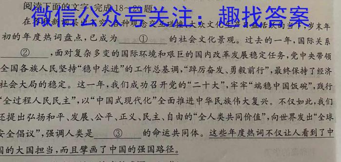 河南省正阳县2023-2024学年集团定制第二学期八年级期中学情监测试卷语文