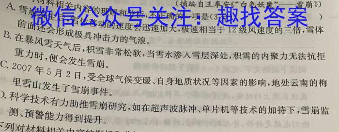 2024年陕西省初中学业水平考试仿真卷(二)2语文