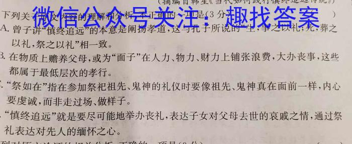 2024年河南省普通高中招生考试模拟试卷(冲刺二)语文