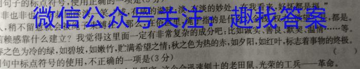 大通县朔山中学2023-2024学年度高一第二学期第三次阶段检测(241904Z)语文