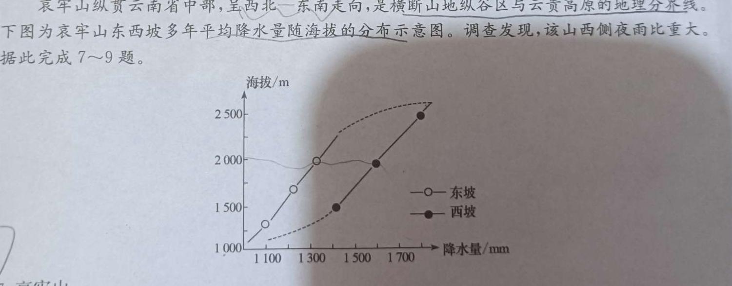 河北省2024年九年级6月模拟（四）地理试卷l