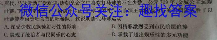 广东省2023-2024学年九年级第一学期期末检测(CZ82c)历史试卷答案