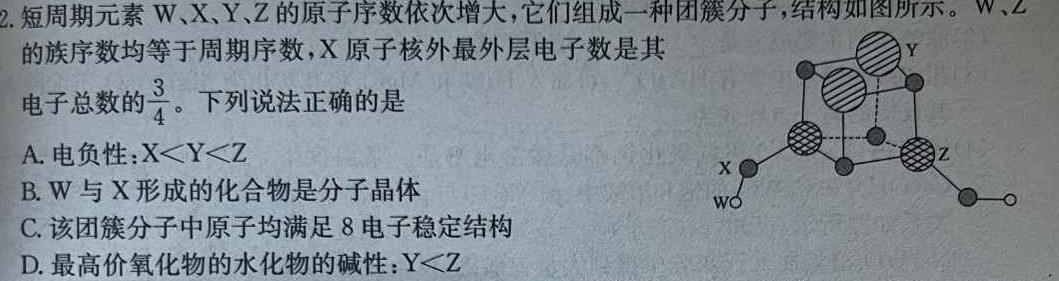 1河北省2023-2024学年度高二年级下学期2月开学考试化学试卷答案