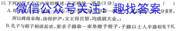 安徽省2024届下学期九年级开学考试（2.27）/语文