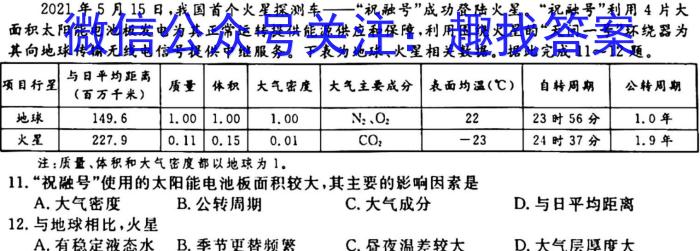 [今日更新]山西省2023-2024学年度第一学期高一年级期中教学质量监测地理h