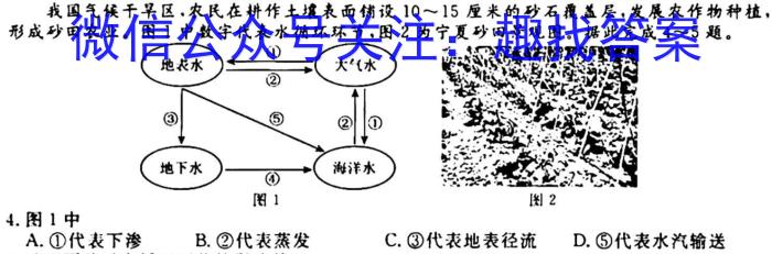 2024届河南省高三无标题考试(4.14)地理试卷答案